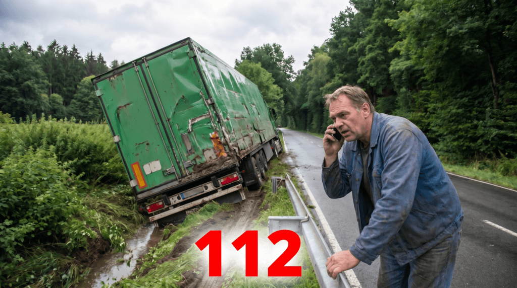 wypadek podczas transportu - wezwanie pomocy